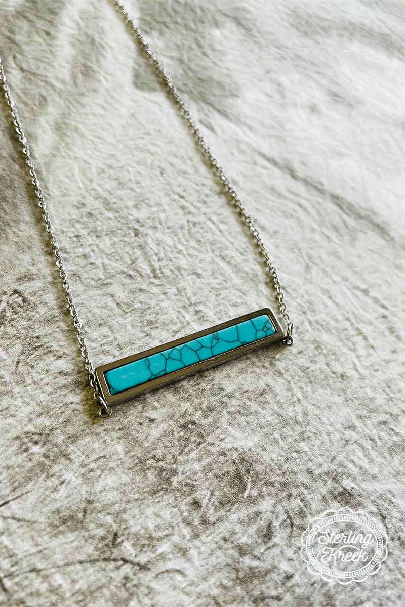 Turquoise Bar Slab Necklace