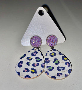 Lavender Leopard Dangles