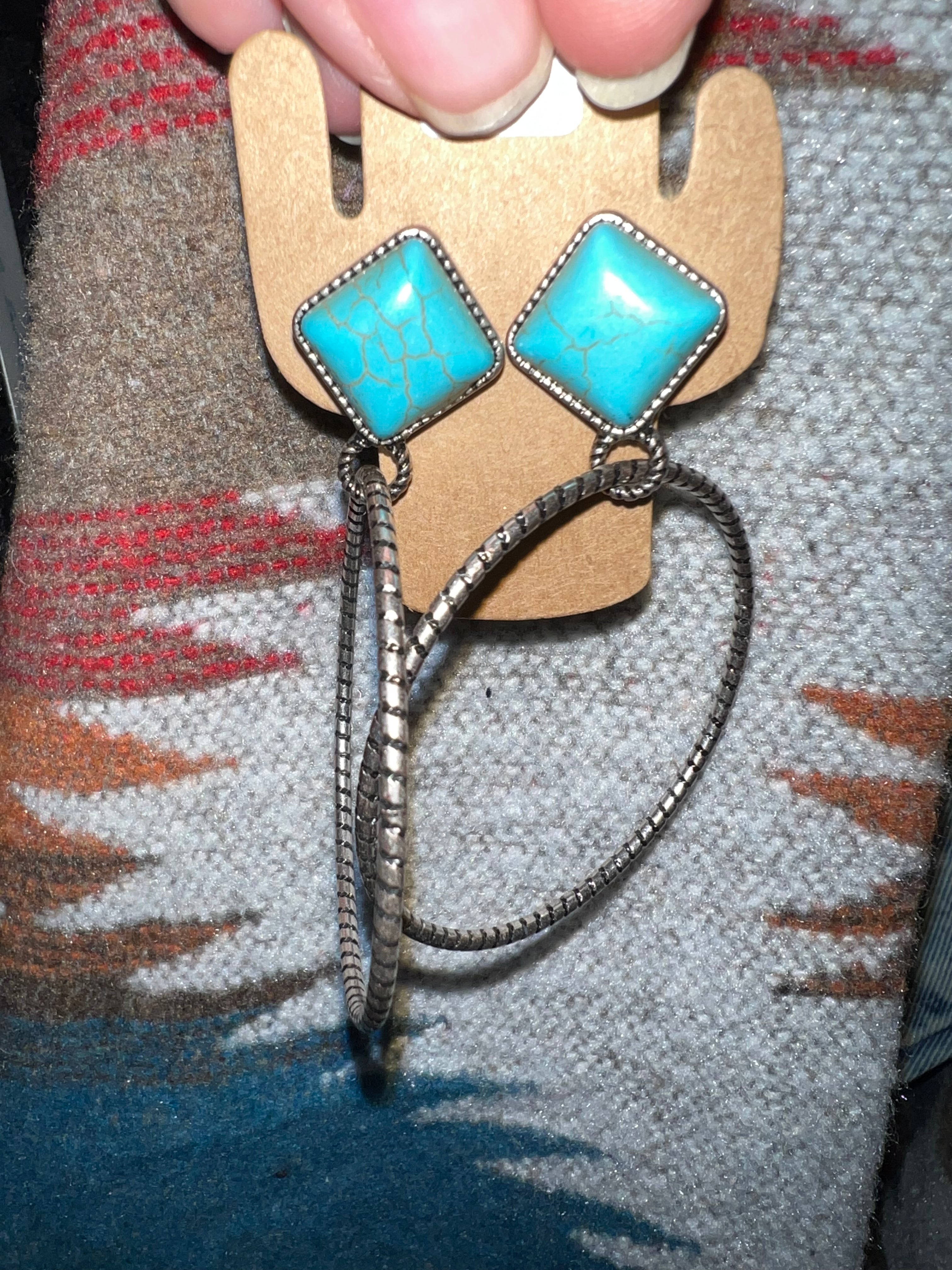 Turquoise Hoop Dangles