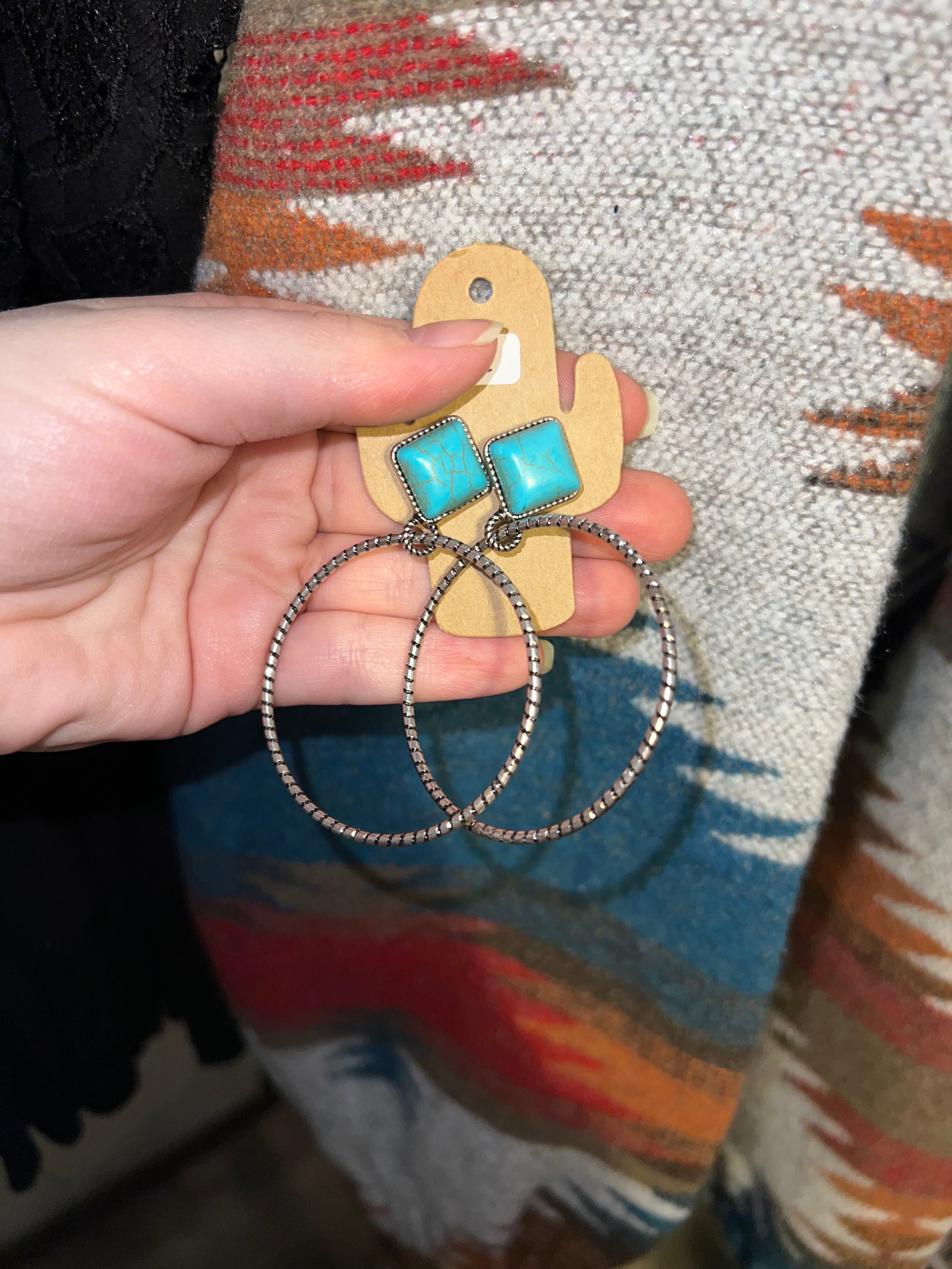 Turquoise Hoop Dangles